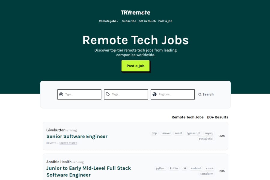 TRYremote screenshot