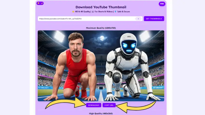 Picknar YouTube Thumbnail Downloader 4K screenshot