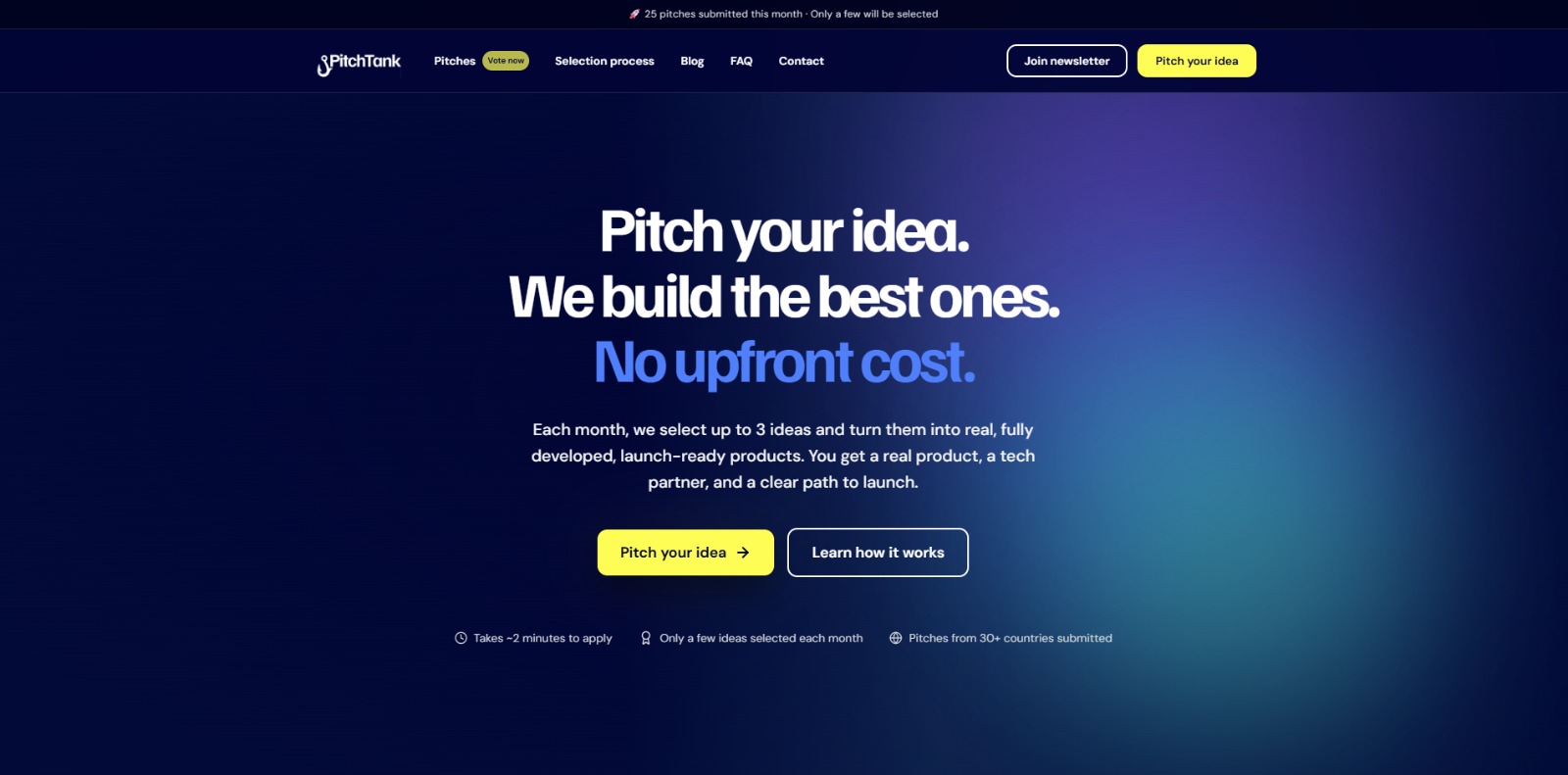 Pitchtank screenshot