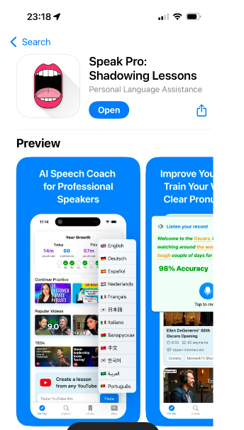 Speak Pro: Shadowing Lessons  thumbnail