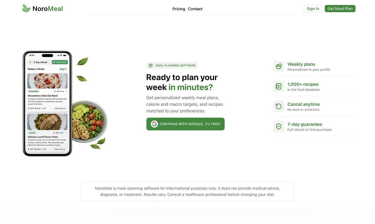 NoroMeal screenshot