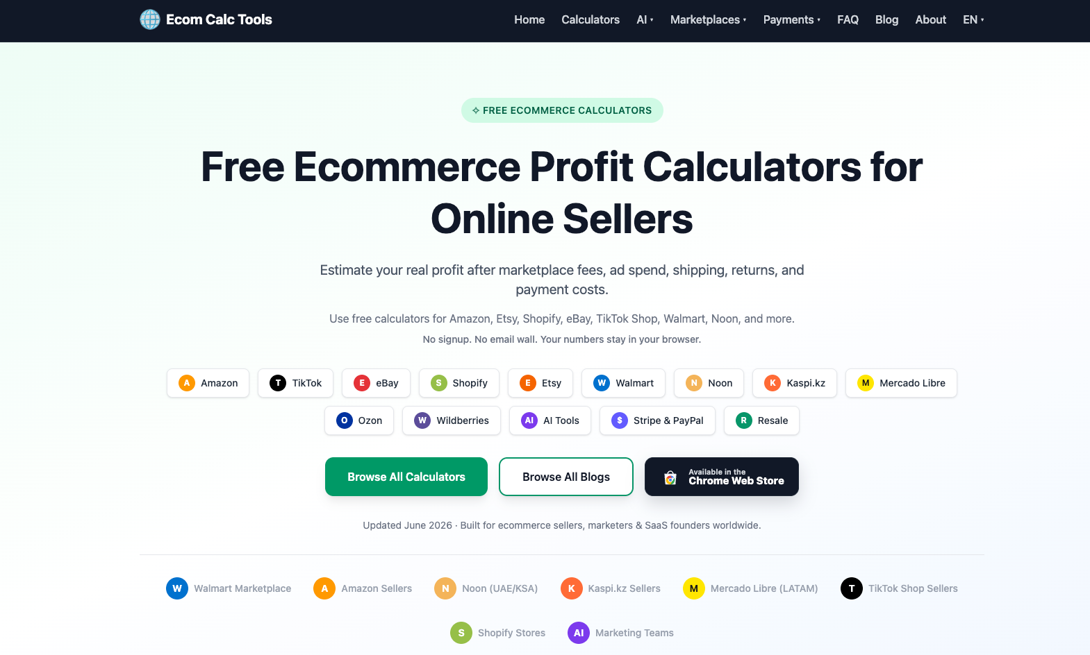 Ecom Calc Tools screenshot