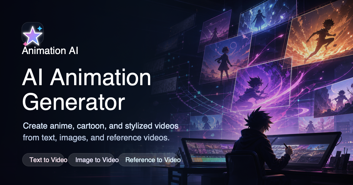 Animation AI landing page preview