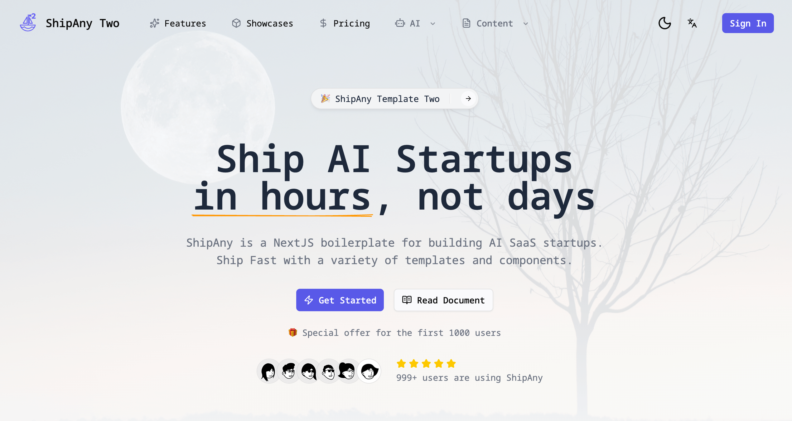 Blur Background landing page preview