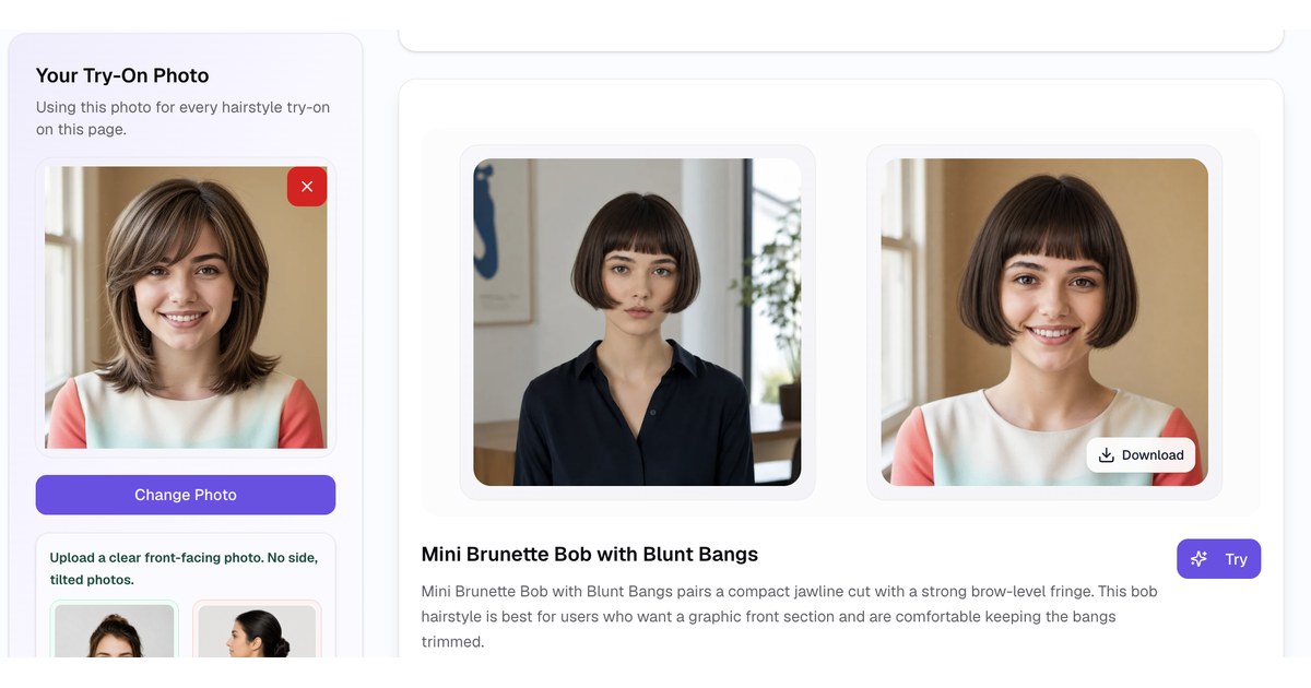 HairstylesPro landing page preview