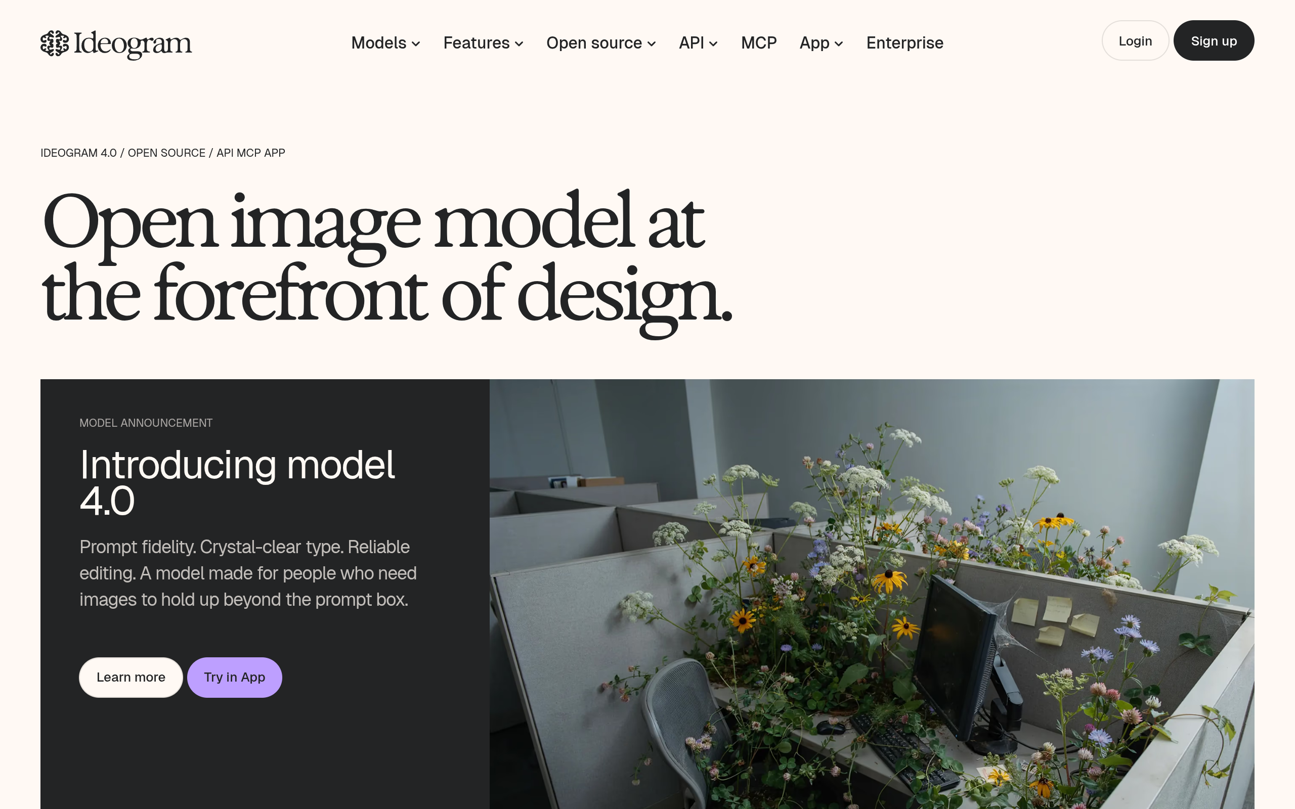 Ideogram landing page preview