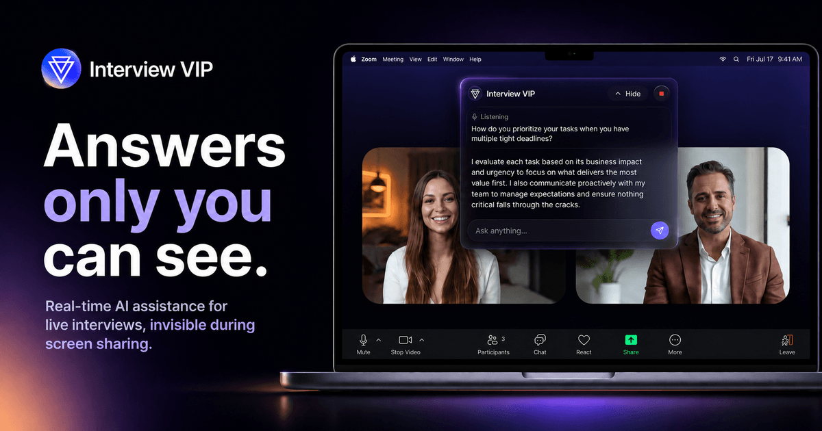 Interview VIP landing page preview