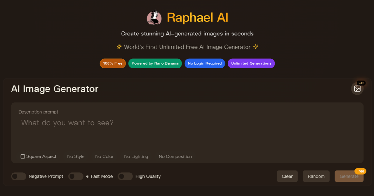 Raphael AI landing page preview