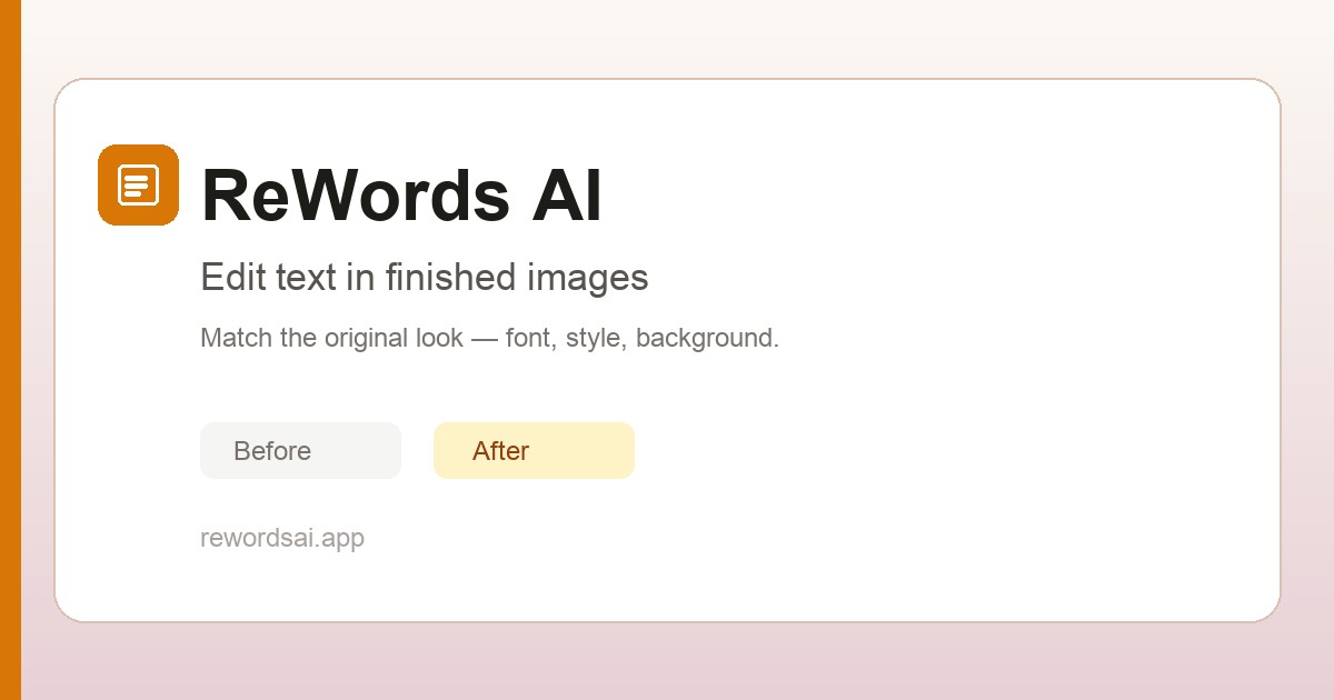 ReWords AI landing page preview