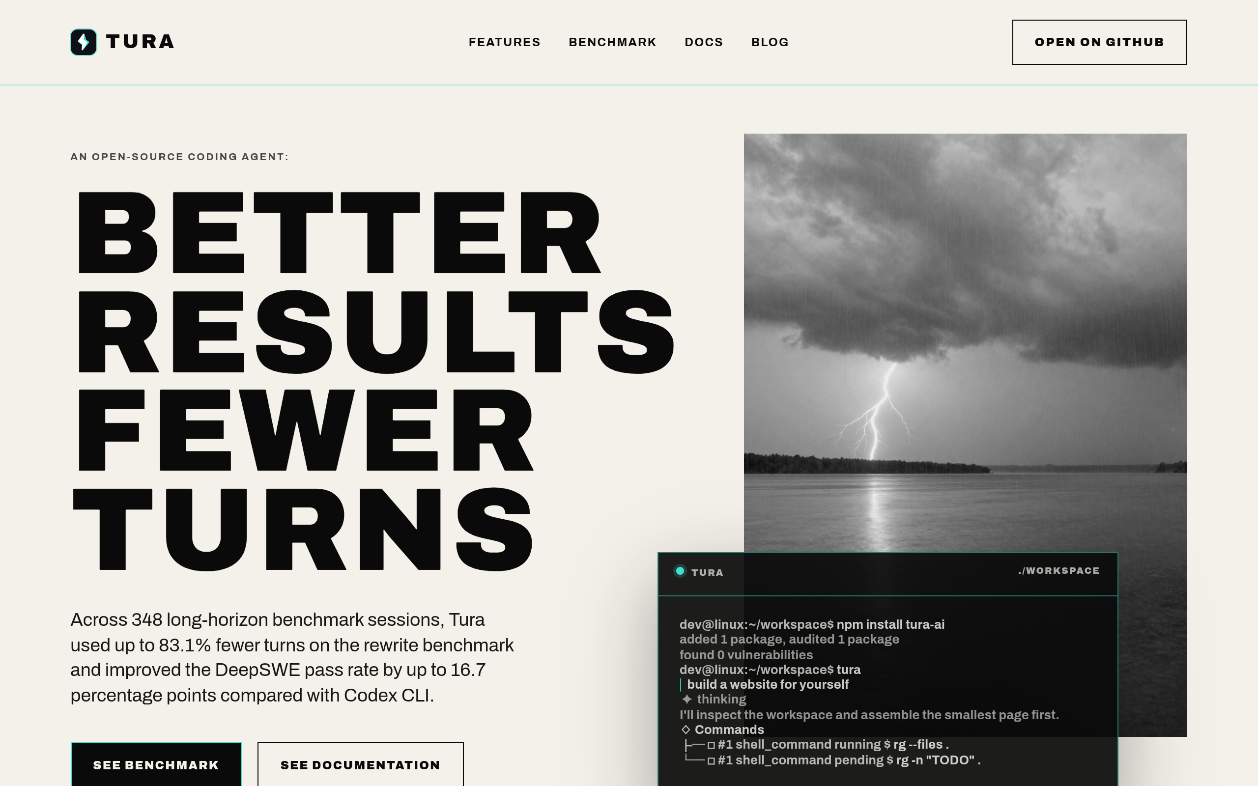 Tura landing page preview
