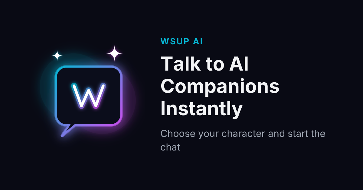 WSUP AI: Free AI Character Chat landing page preview