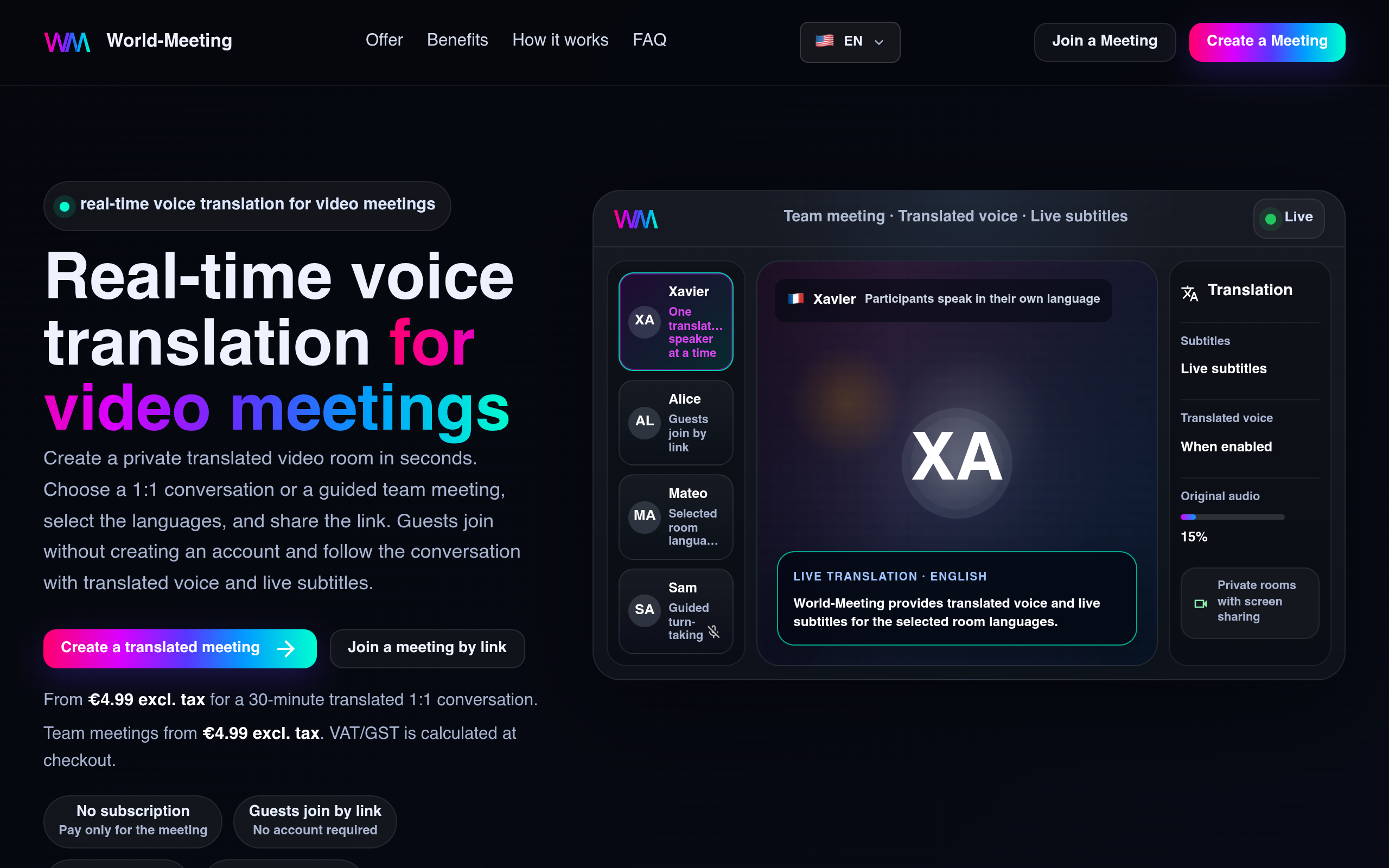 World-Meeting landing page preview
