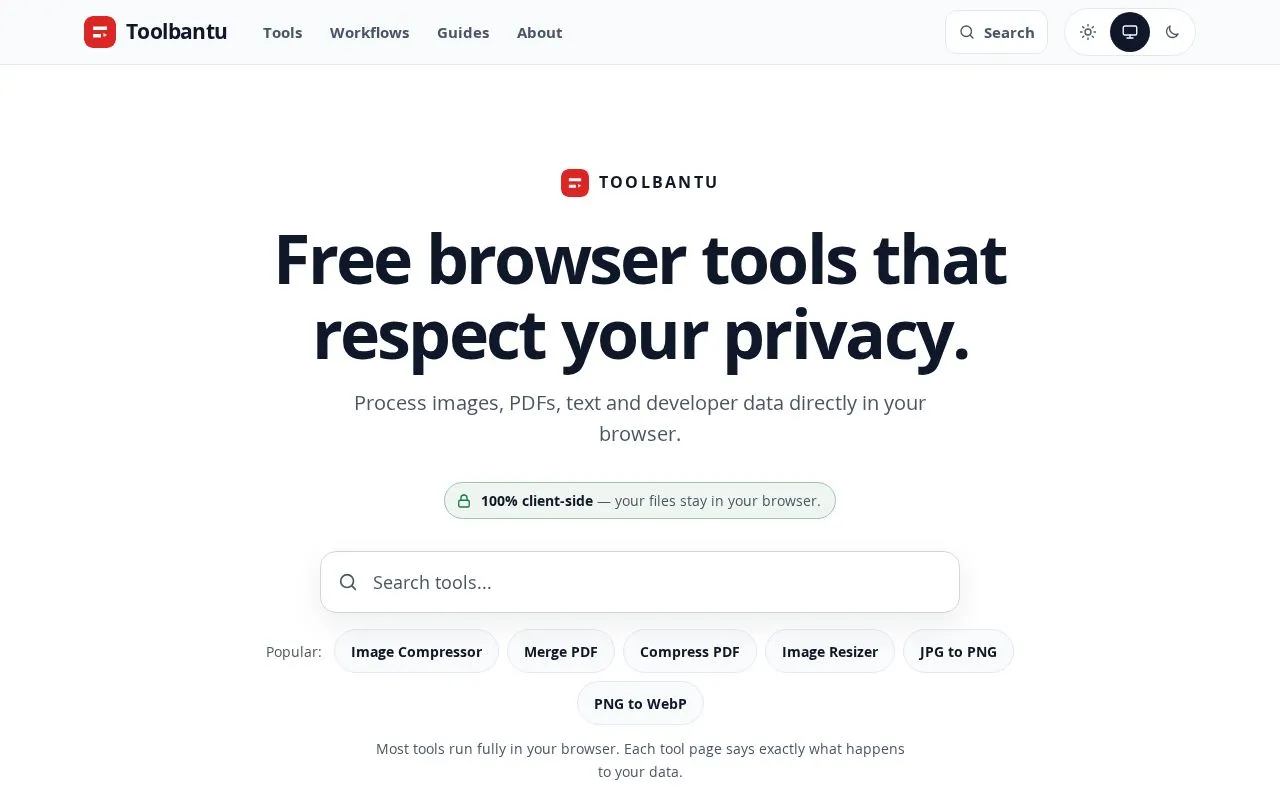 Toolbantu homepage screenshot