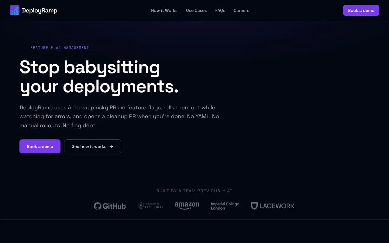 DeployRamp homepage screenshot