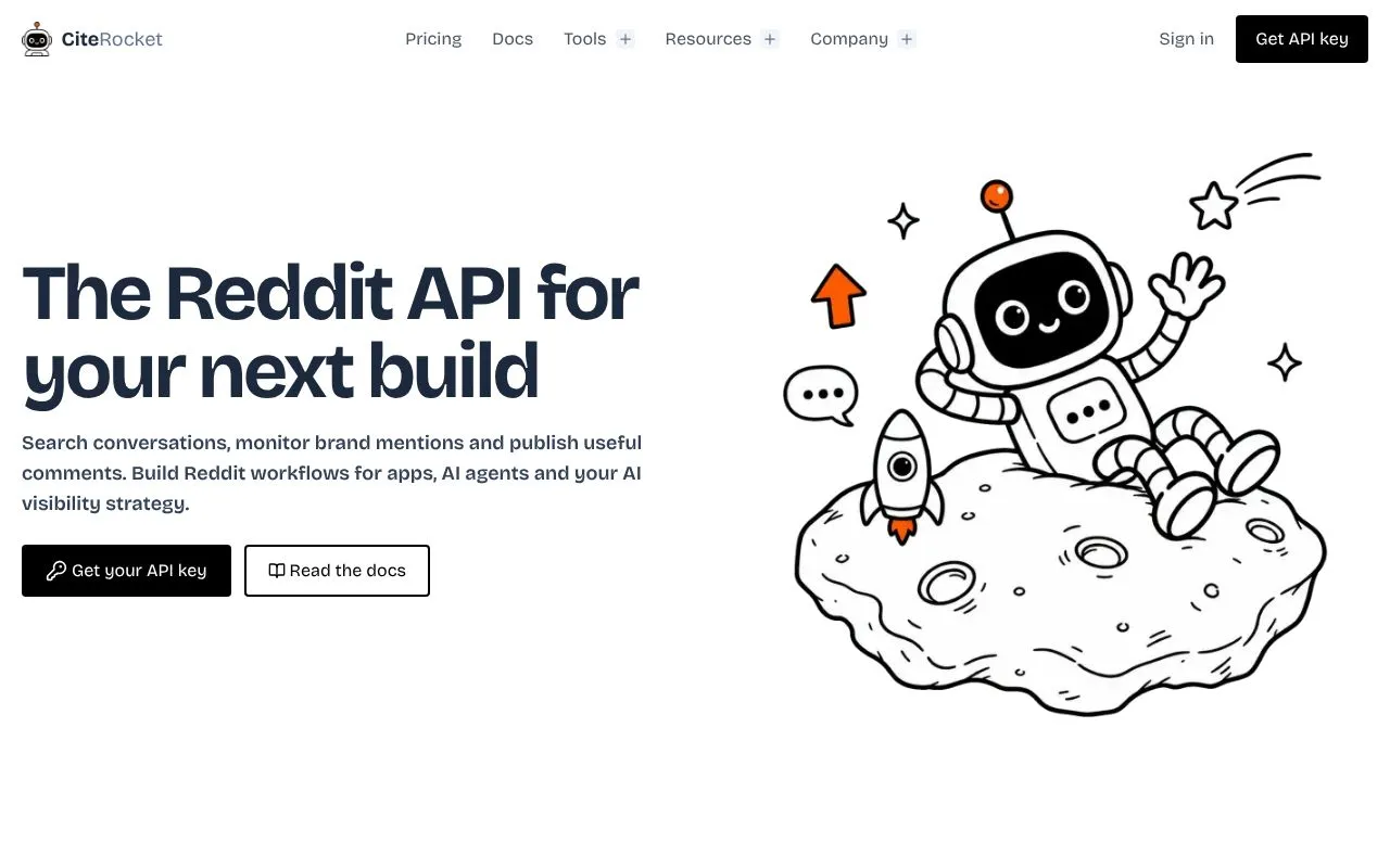 CiteRocket homepage screenshot