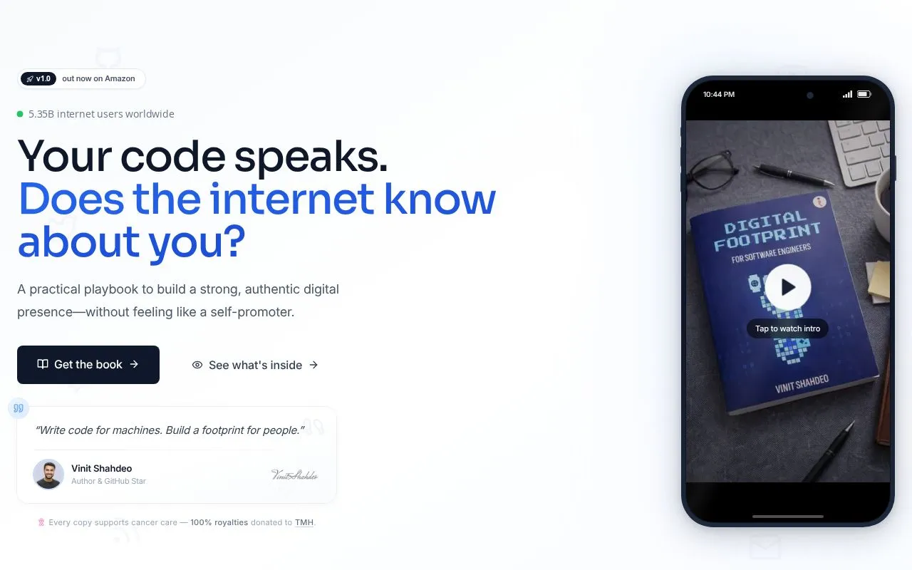 Digital Footprint for Software Engineers homepage screenshot