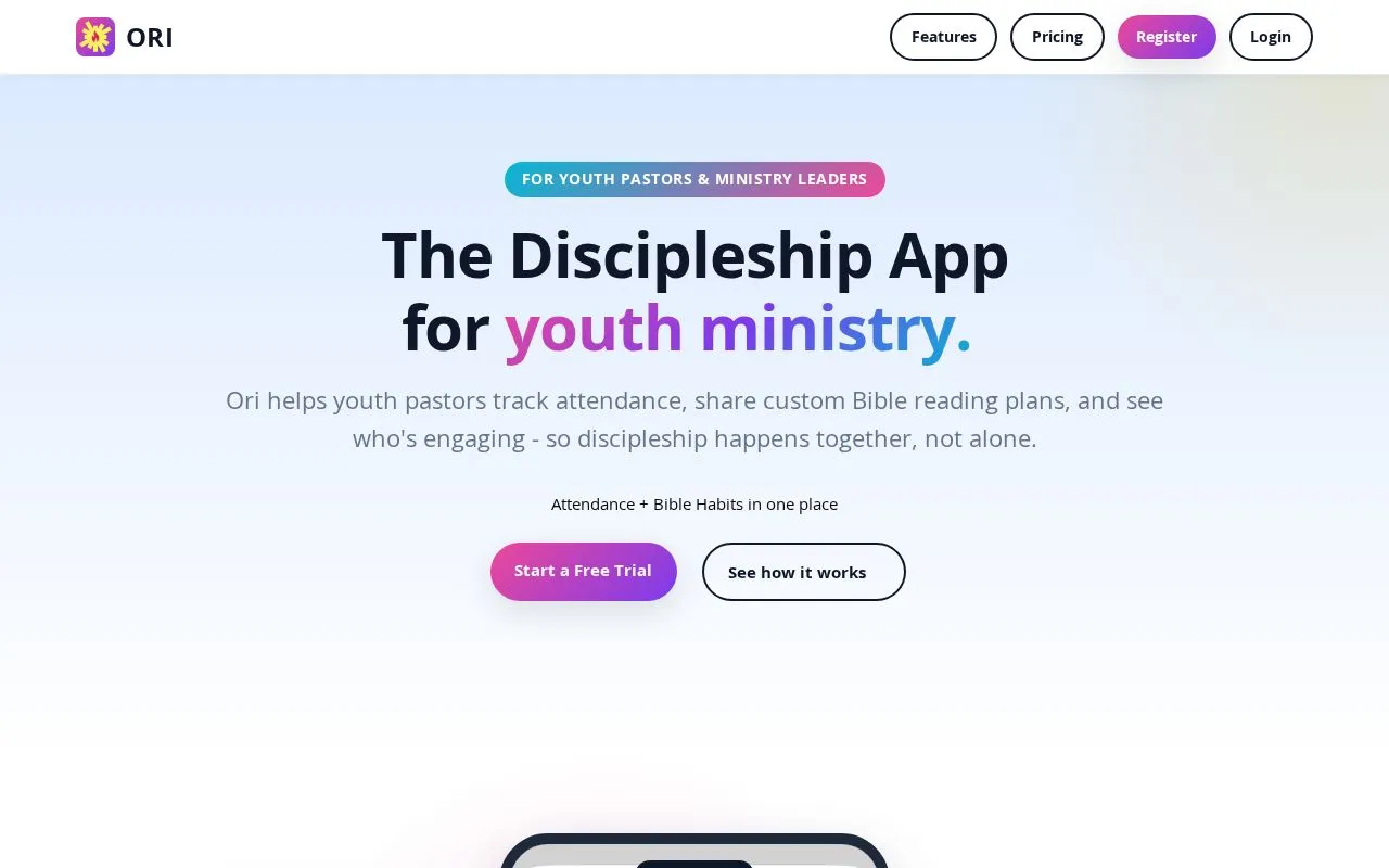 ORI homepage screenshot