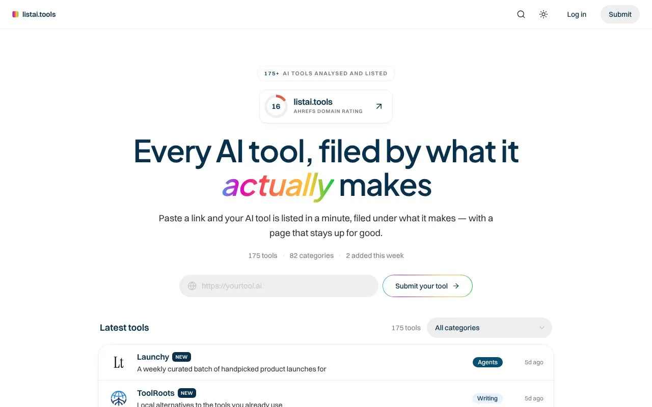 listai.tools homepage screenshot