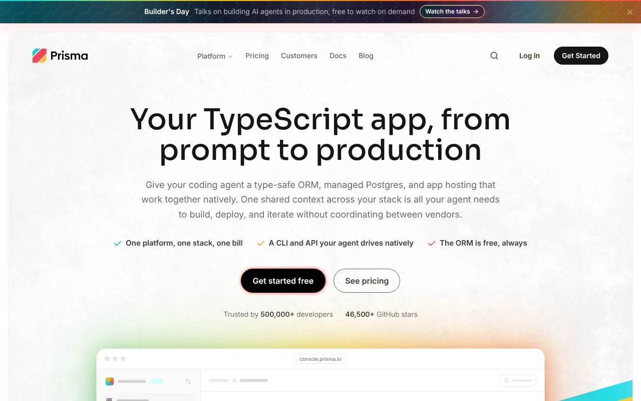 Prisma homepage screenshot