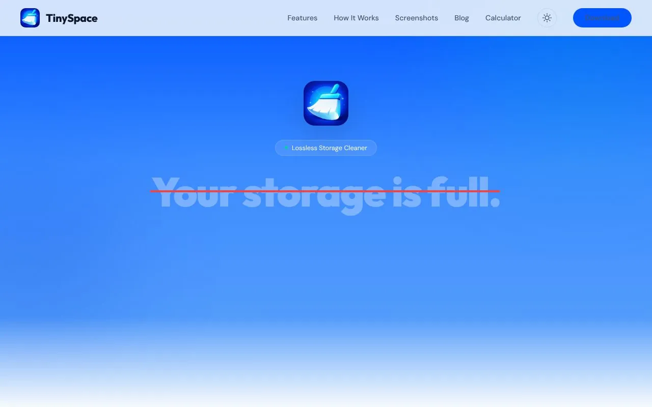 TinySpace homepage screenshot