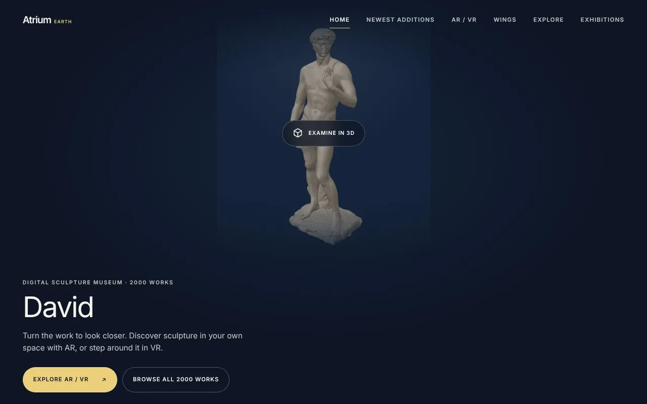 Atrium.Earth homepage screenshot