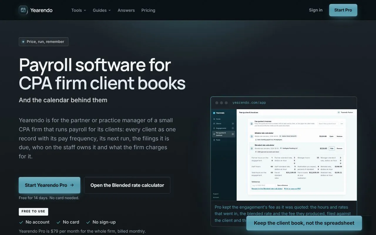 Yearendo homepage screenshot