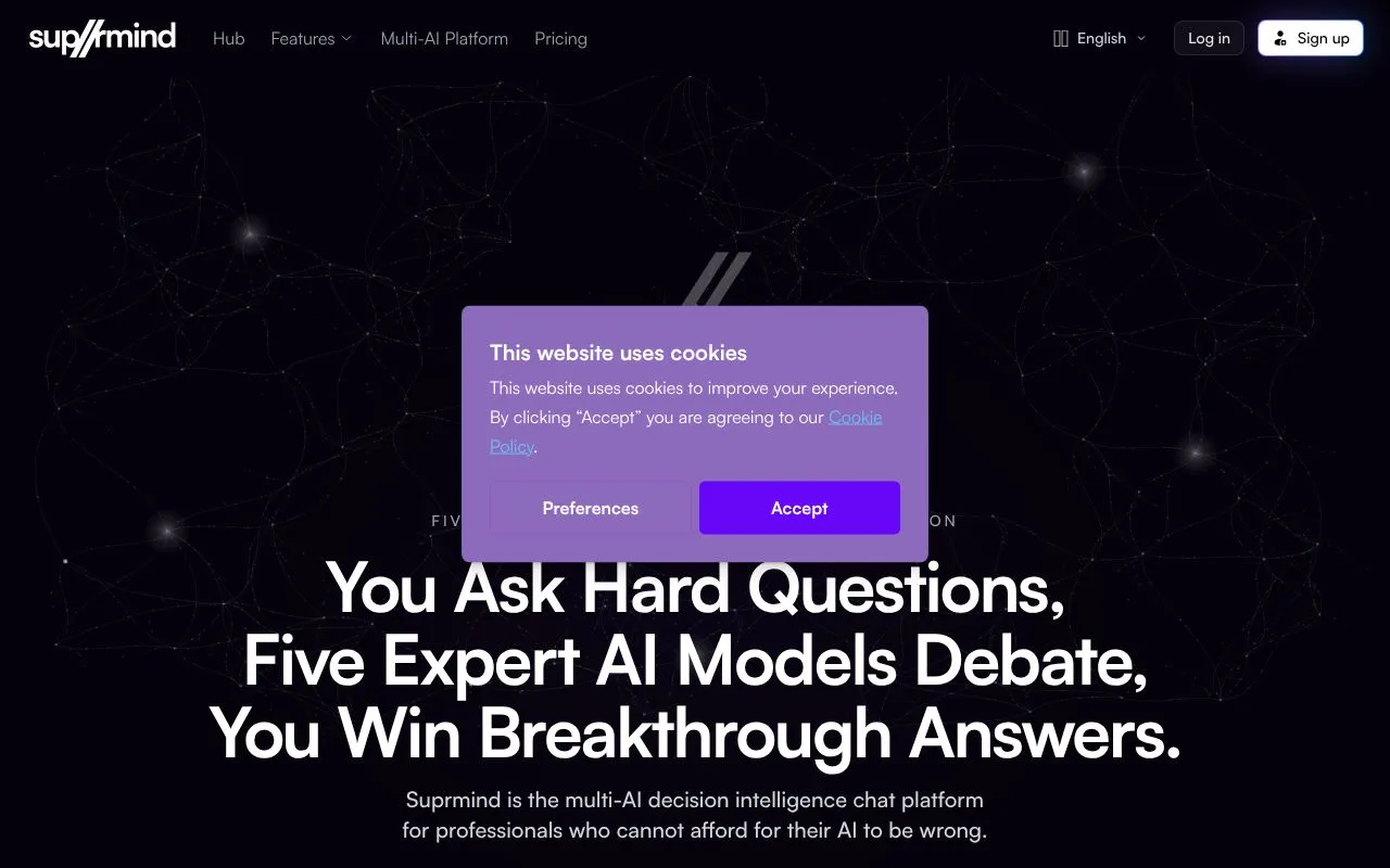 Suprmind homepage screenshot