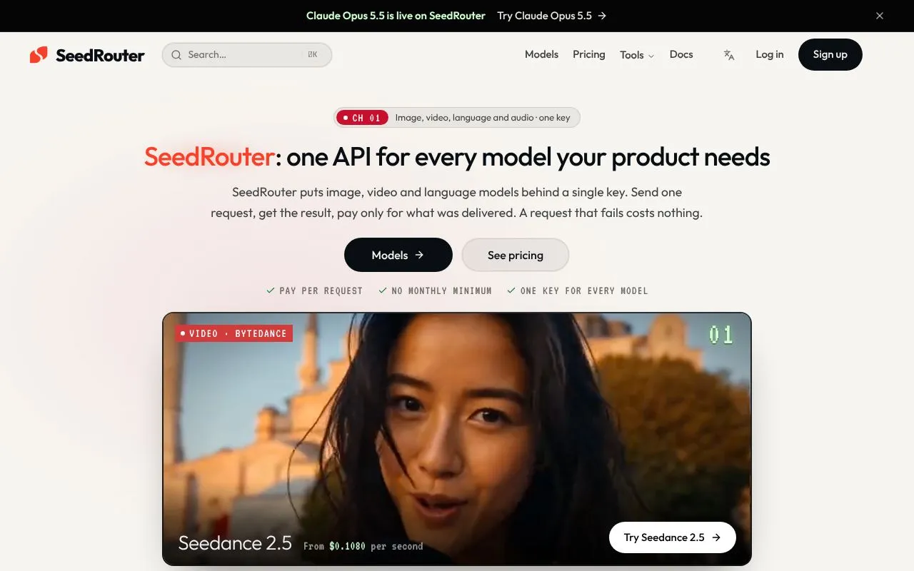 SeedRouter homepage screenshot