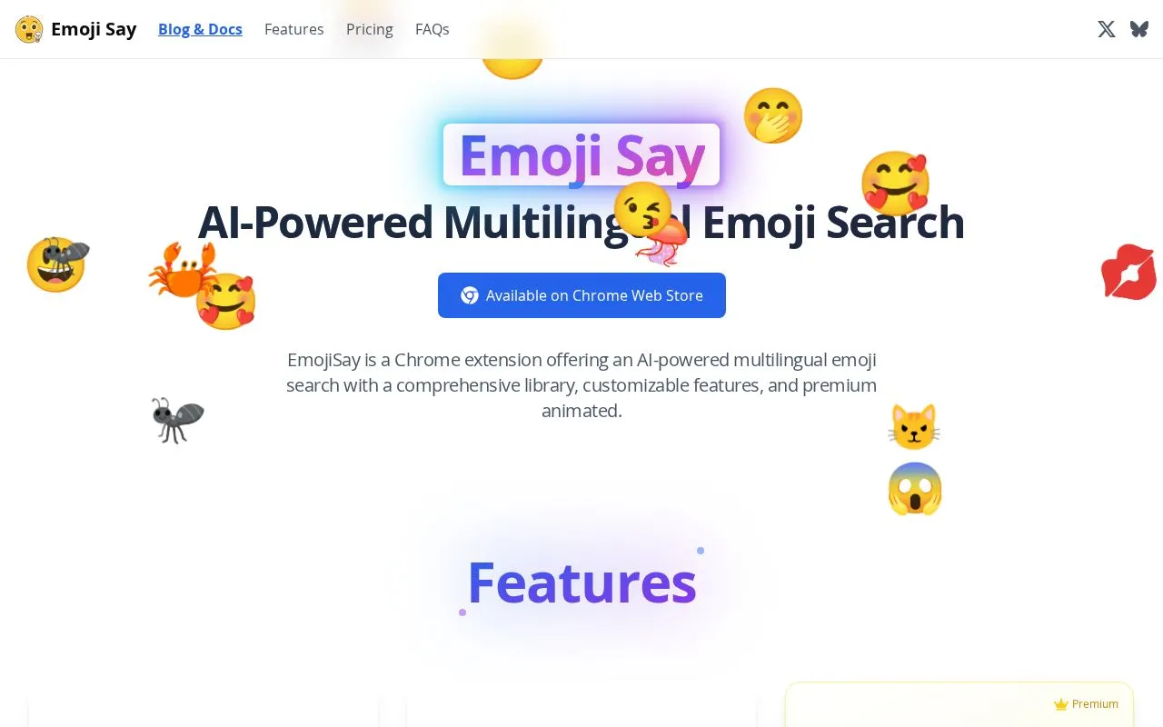 Emoji Say homepage screenshot