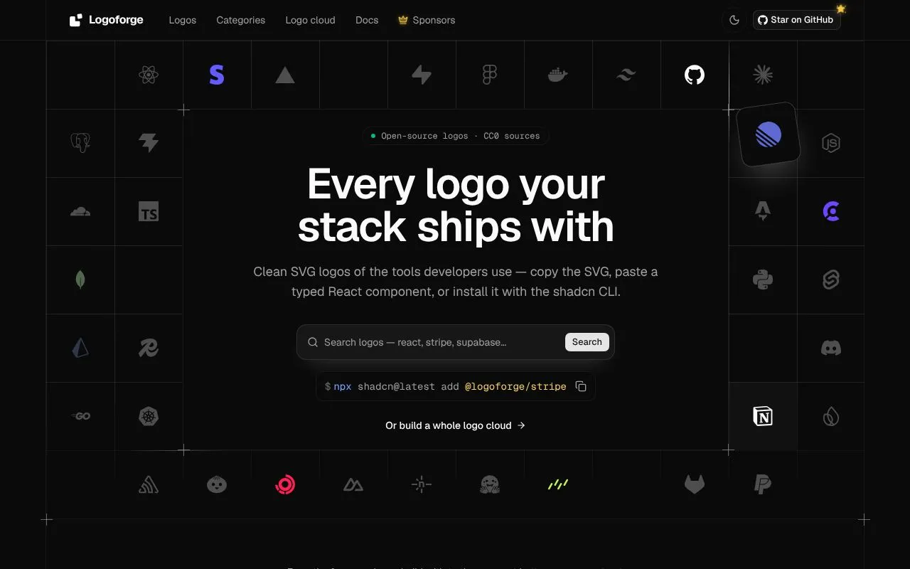 Logoforge homepage screenshot