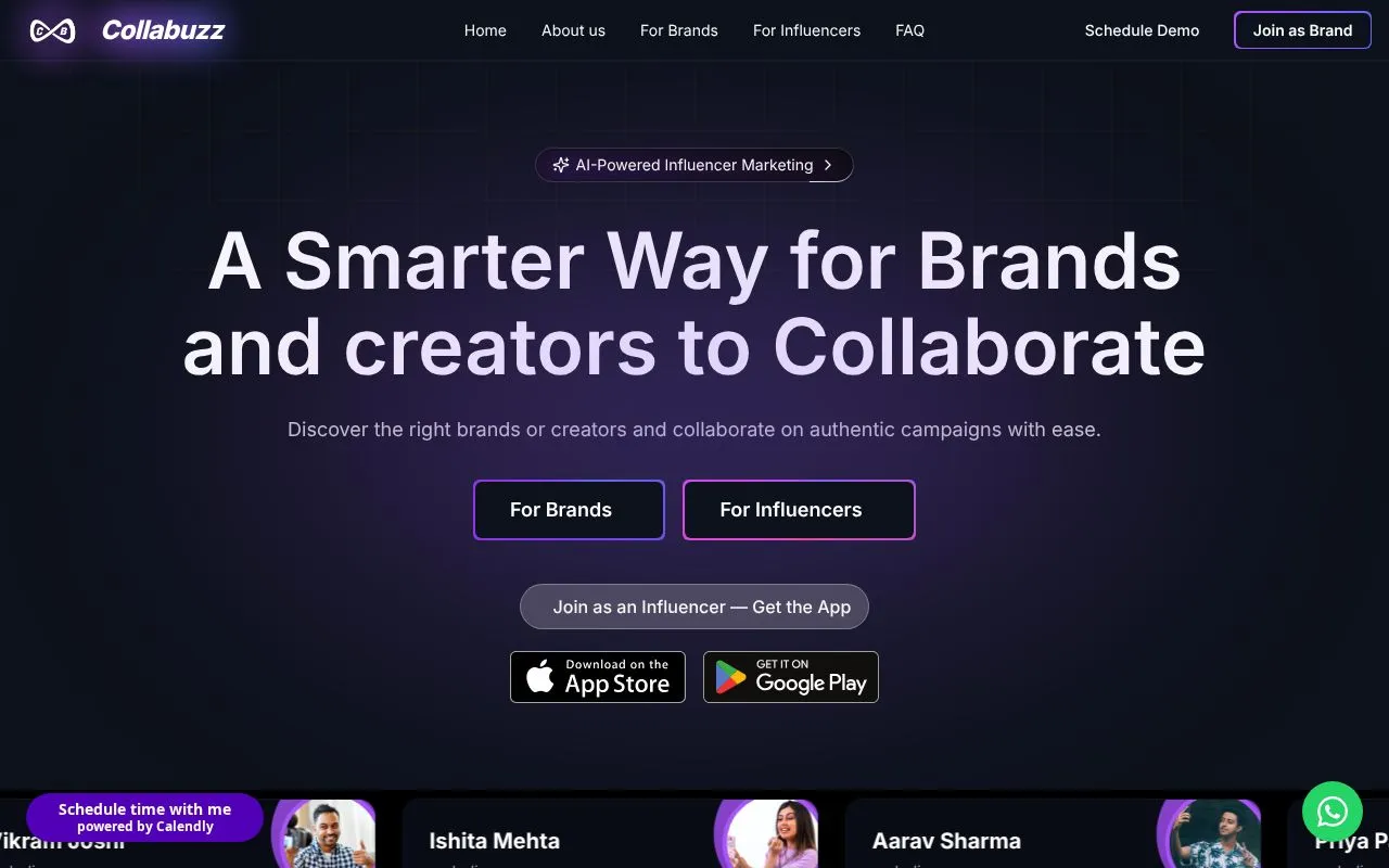Collabuzz homepage screenshot