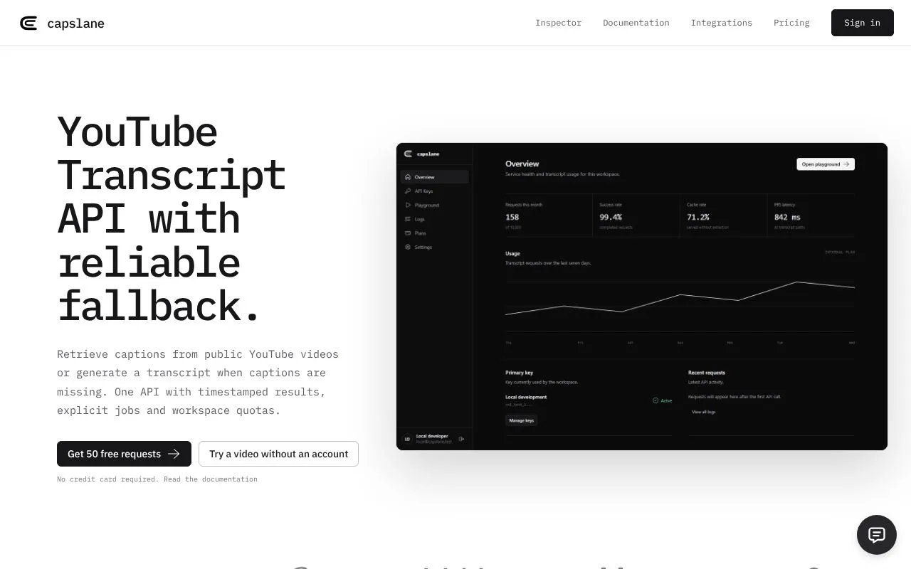 Capslane homepage screenshot