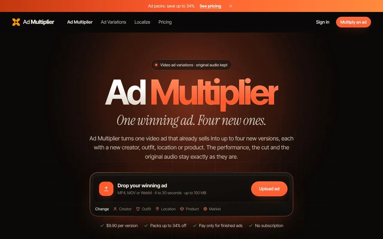 Ad Multiplier homepage screenshot