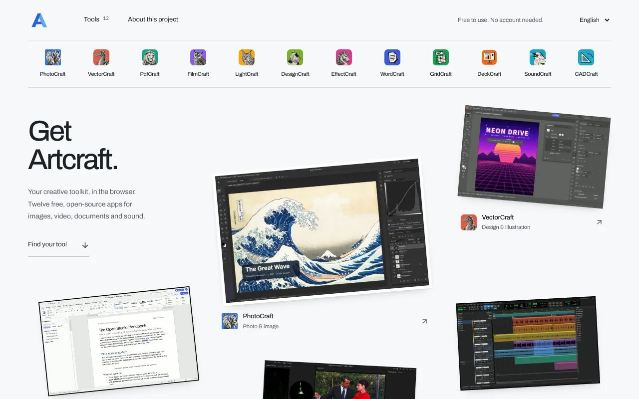 Get Artcraft homepage screenshot