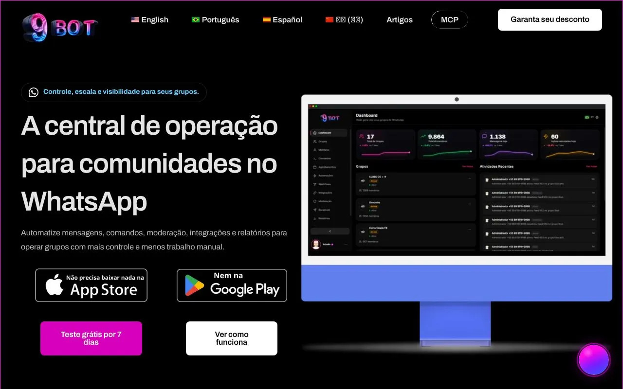 9bot homepage screenshot