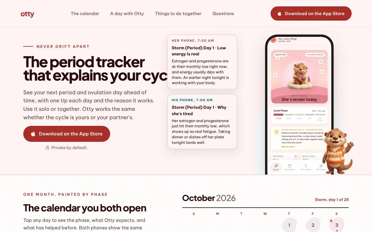 Otty homepage screenshot