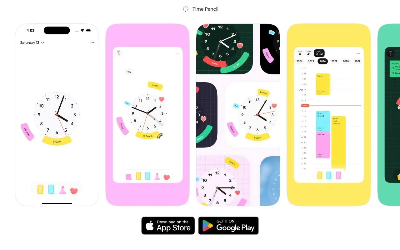 Time Pencil homepage screenshot