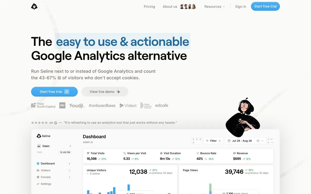 Seline homepage screenshot