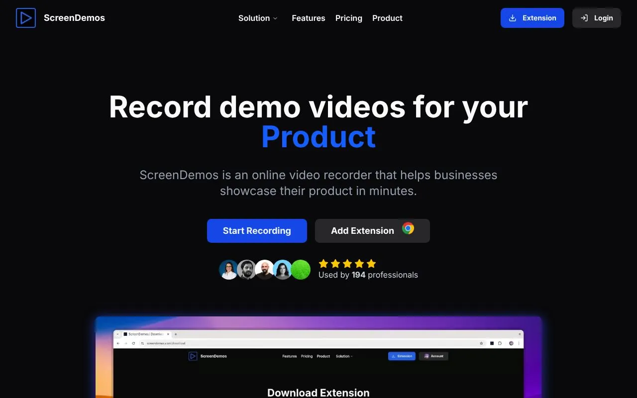 ScreenDemos homepage screenshot