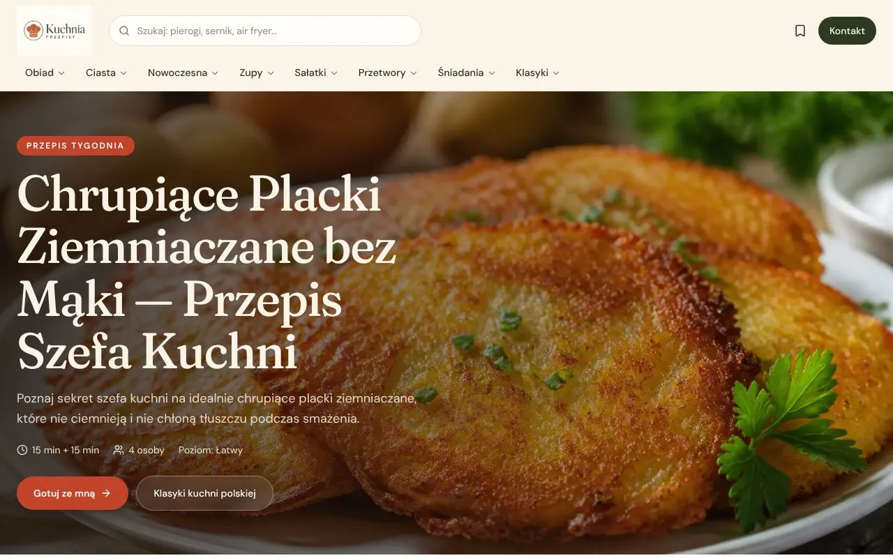 Kuchnia Przepisy homepage screenshot