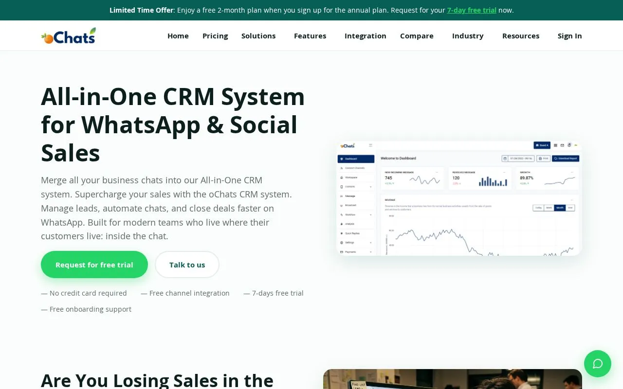 oChats homepage screenshot