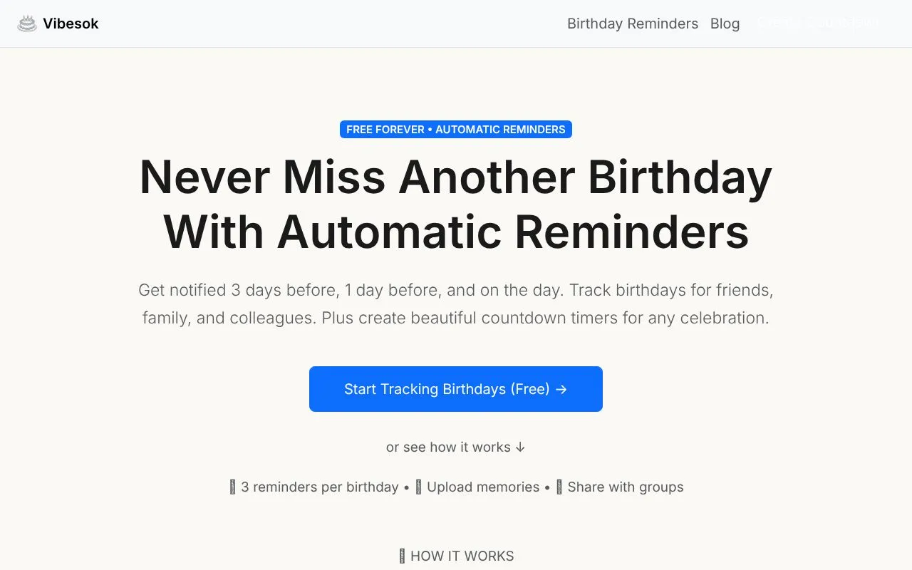 Vibesok homepage screenshot