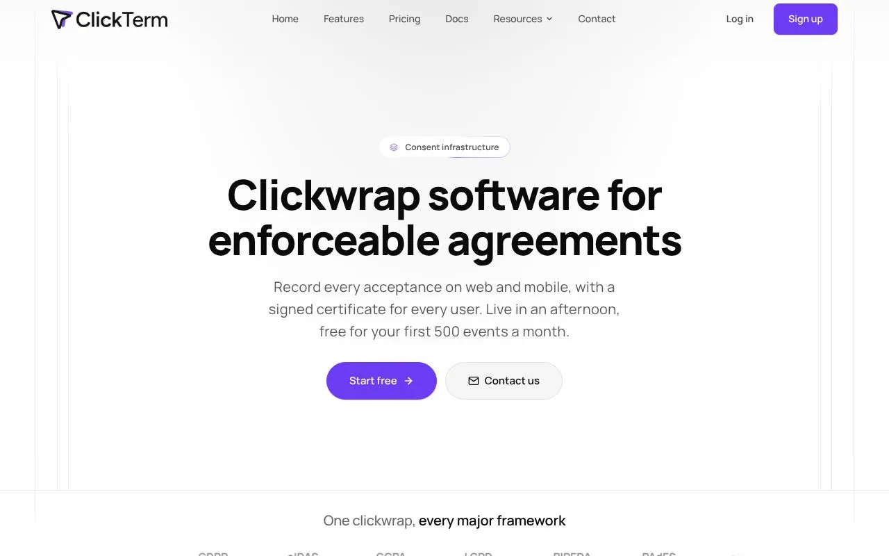 ClickTerm homepage screenshot