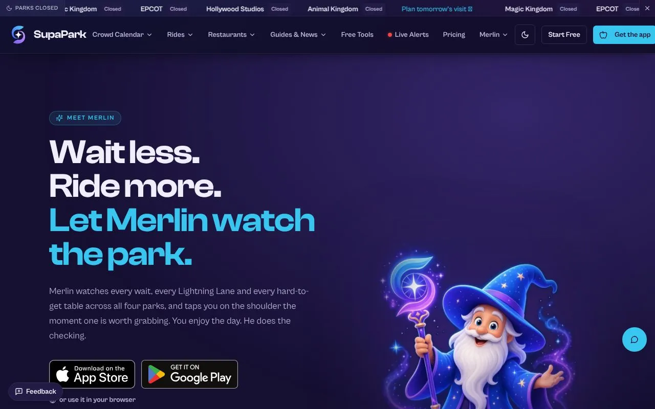 SupaPark homepage screenshot