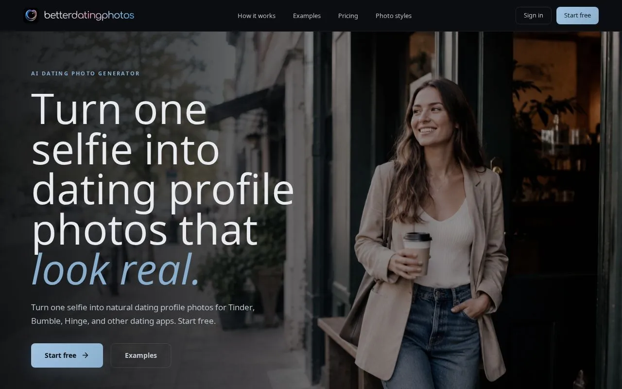 Better Dating Photos homepage screenshot