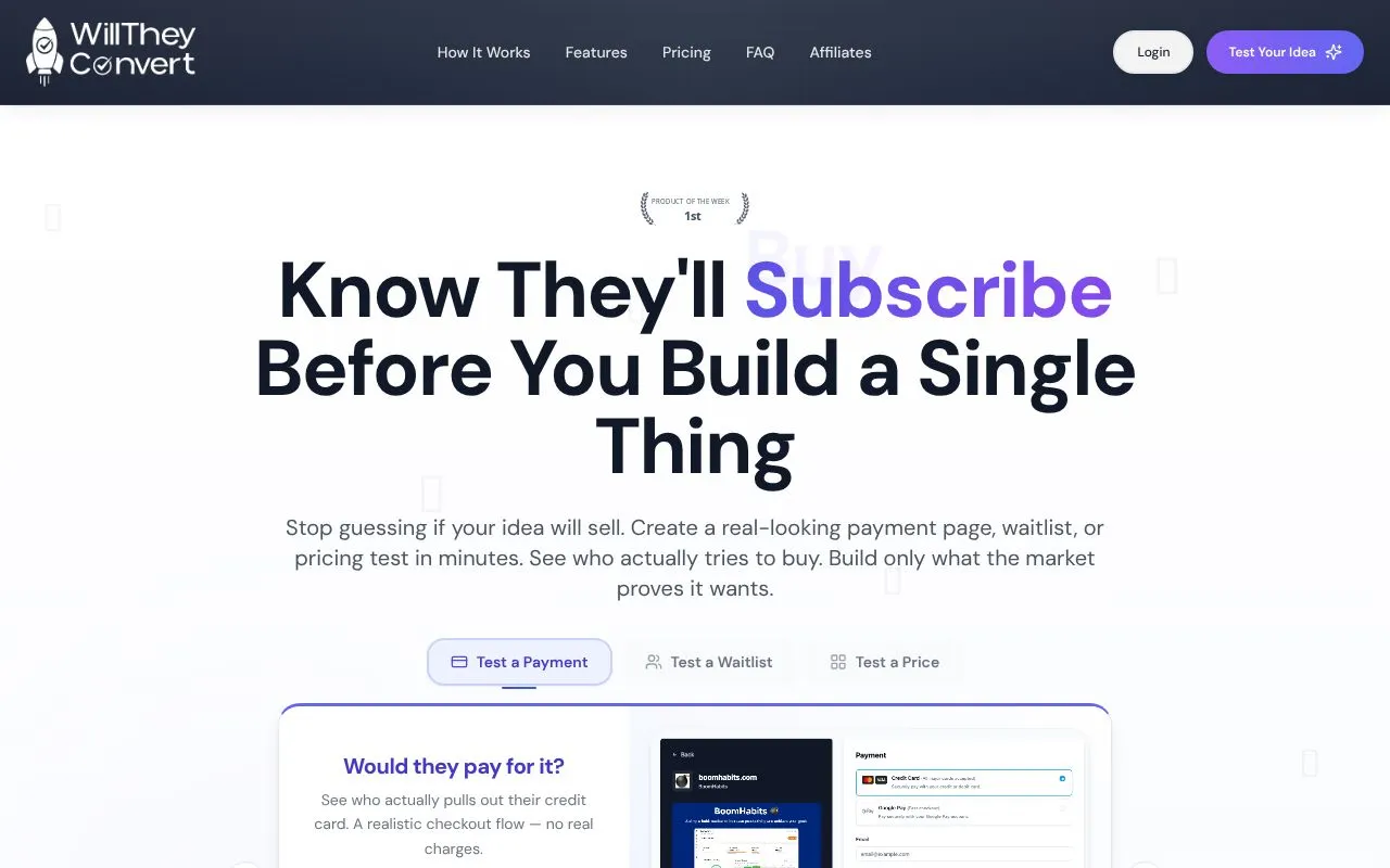 WillTheyConvert homepage screenshot