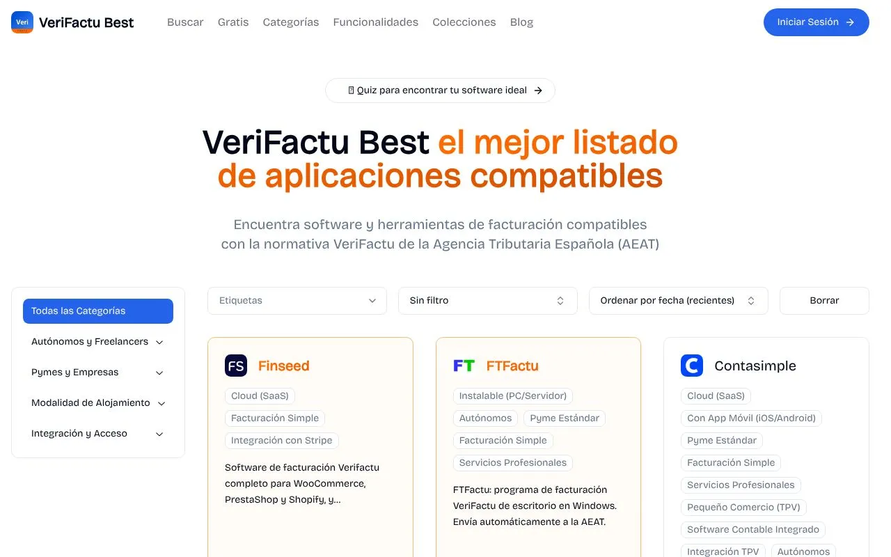 VeriFactu Best homepage screenshot