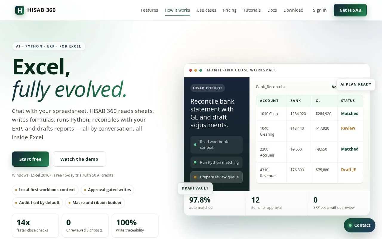 HISAB 360 homepage screenshot