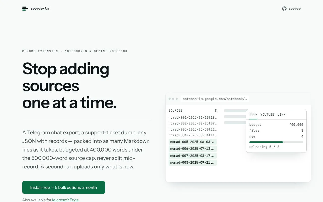 source-lm homepage screenshot