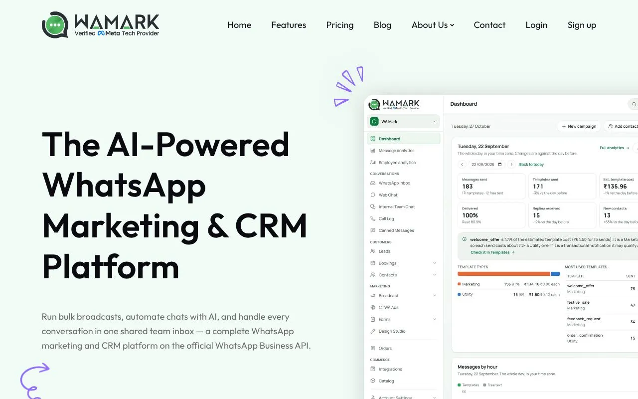 WaMark homepage screenshot